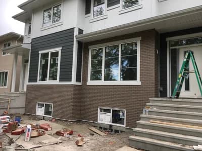 Residential brick exterior with modern design