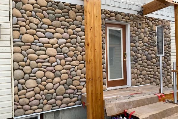 River rock stone entrance