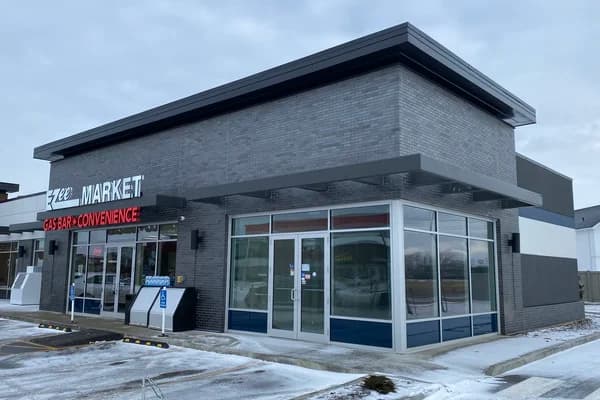 Commercial brick building winter